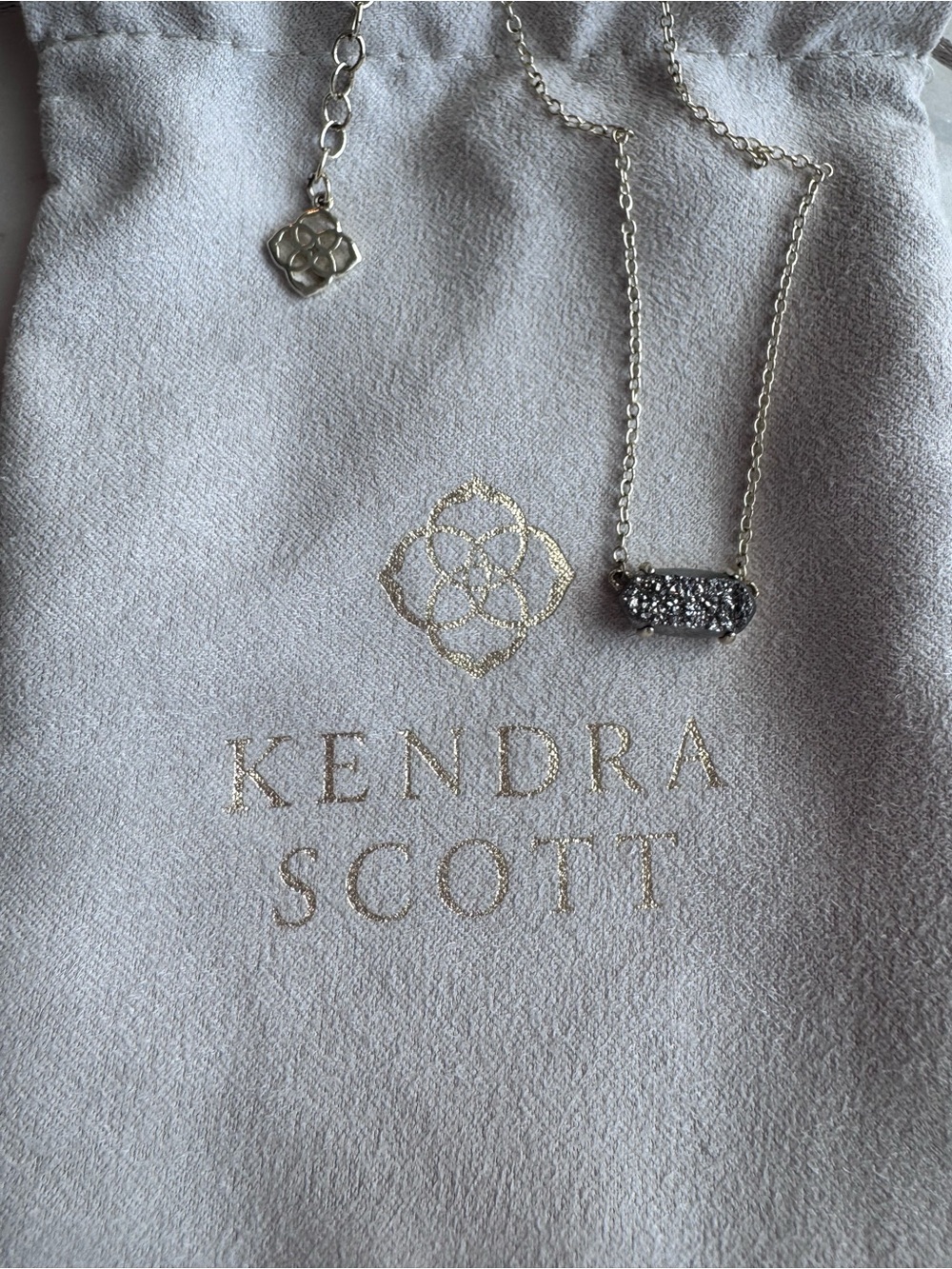 Kendra Scott Gold Sparkle Bar Pendant Necklace